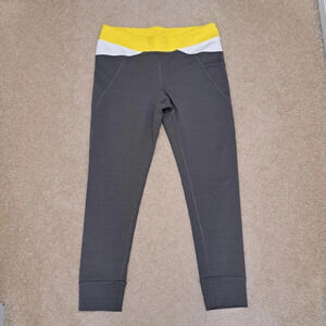 Lole Amoda Grey Leggings Women’s Size Medium Yellow White Active Pants